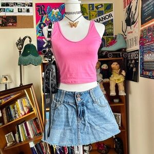 Barbie pink tank top with stretchy fit and open back